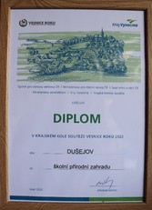Diplom za přírodní zahradu -  Vesnice roku 2022